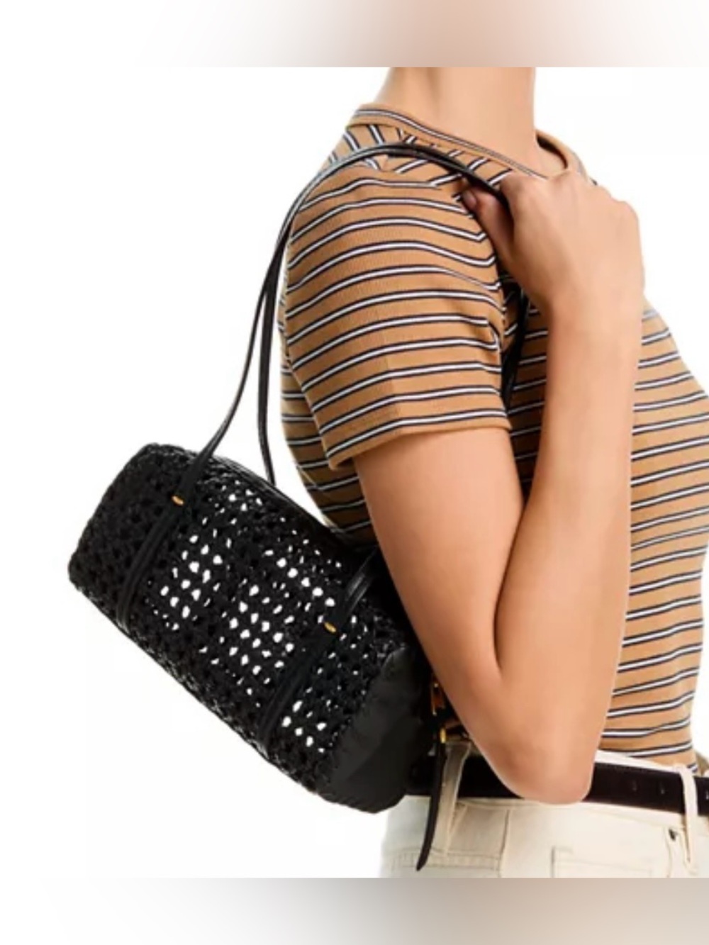 Madewell Brioche Shoulder bag - black woven leather